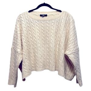 SOLD Lulus Crew Neck Cable Knit Oversi Cropped Sweater- Size XS